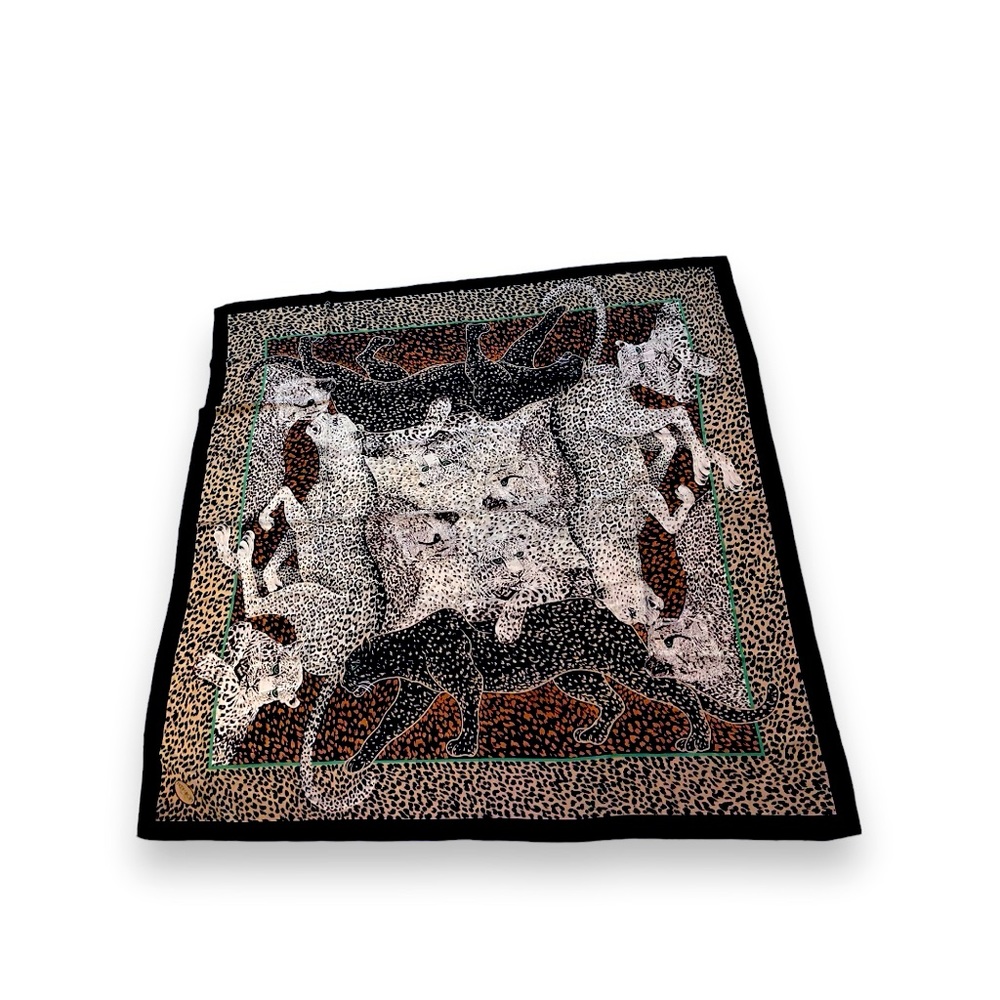 Michii moon for Sanyo oversized large animal printed art silk scarf